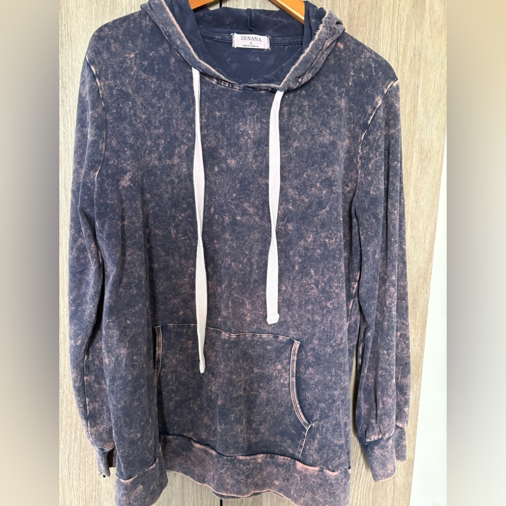 Zenana purple acid wash hoodie